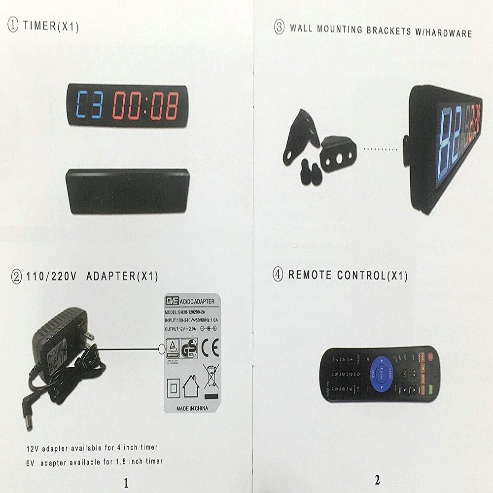 Remote Controller LED Interval Timer Countdown Clock
