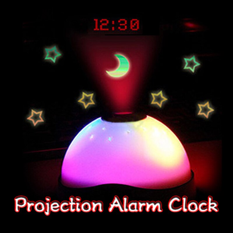 Digital Projection Alarm Clock Magic Starry LED Projection Alarm Clock Night Light Color Changing Home Decor Desktop clock