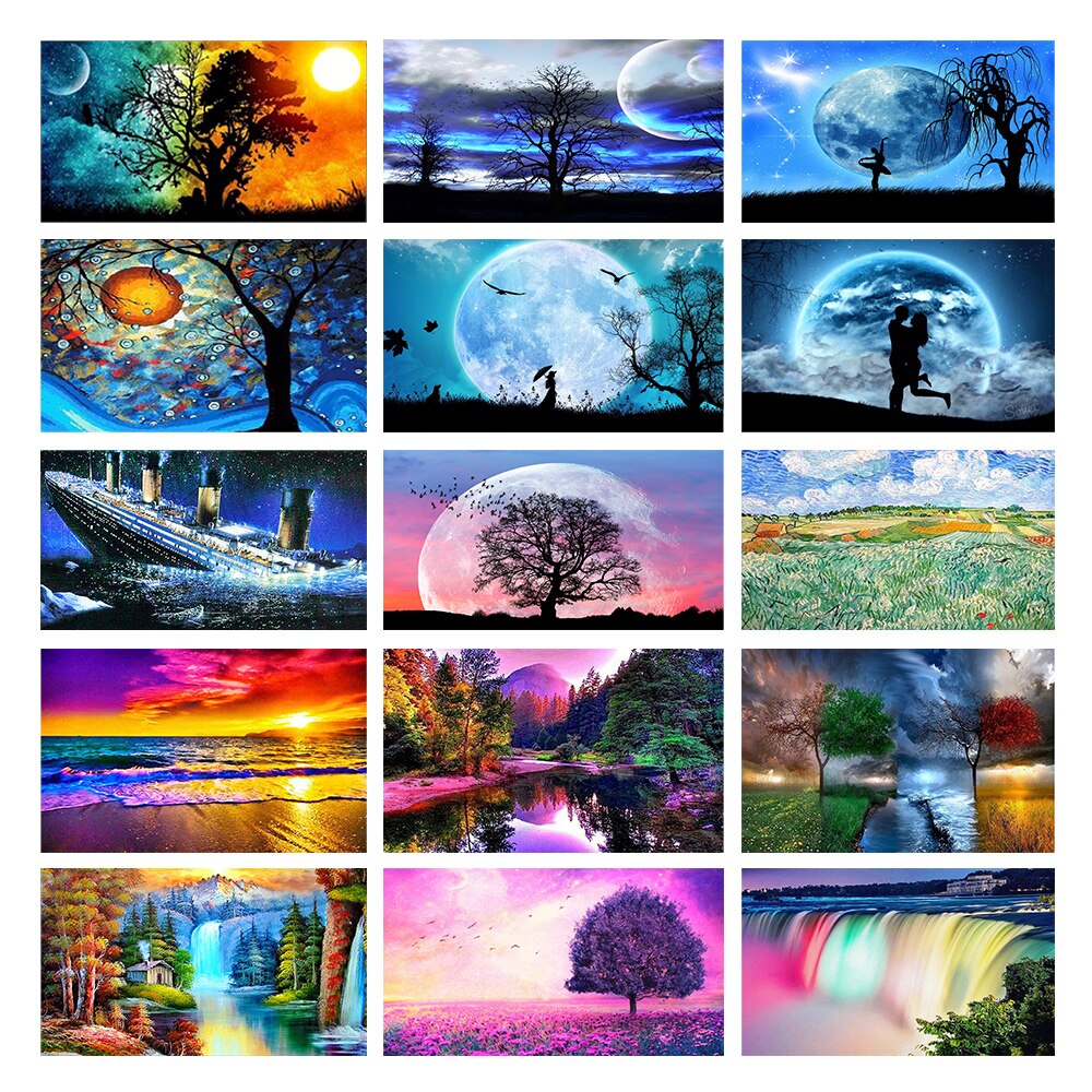 5d Diy Diamant Schilderij Zonsondergang Strand Landschap Diamant Mozaïek Hart Kruis Borduurpakketten Strass Zee Foto's Thuis kopen vanaf een prijs van 4.52
