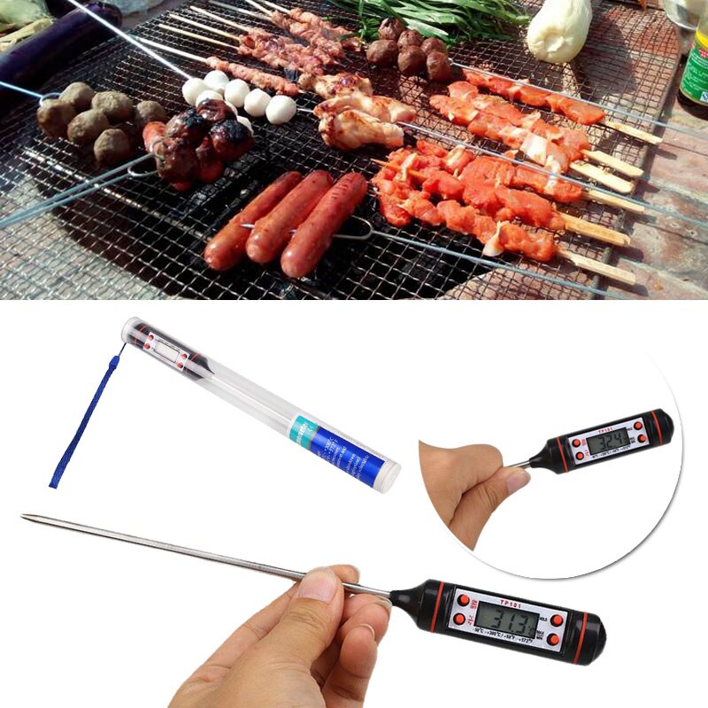 Digitale Voedsel Thermometer Probe Temperatuur Keuken Koken BBQ Vlees Turkije V