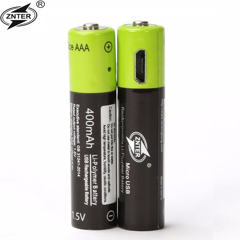 ZNTER Mirco USB Oplaadbare Batterij AAA Batterijen 400 mAh AAA 1.5 V Speelgoed afstandsbediening batterijen Lithium-polymeer Batterij