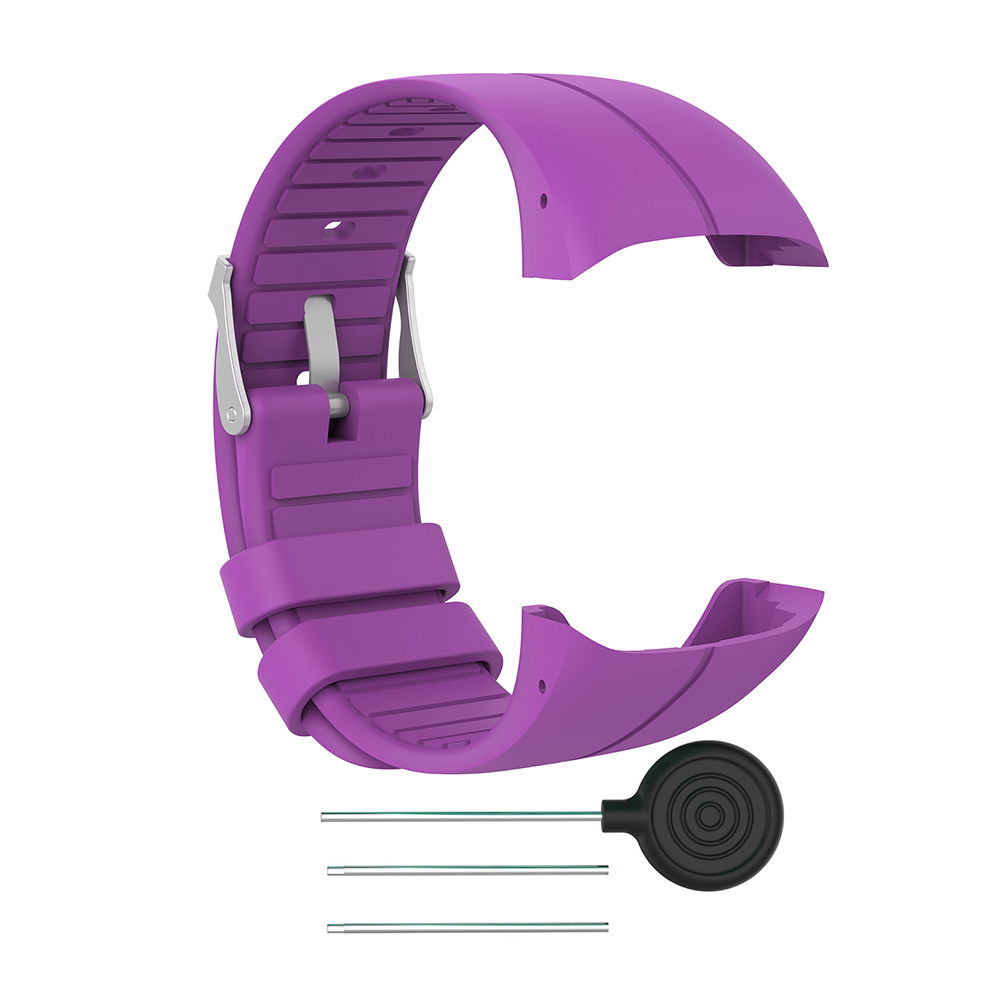 Siliconen Polsbandje Band Voor Polar M400 M430 Gps Sport Smart Horloge Vervanging Horlogeband Armband Horloge Zachte Band Band: purple / large