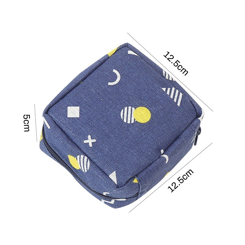 Women Girl Sanitary Pad Pouch Napkin Towel Storage Bag Credit Card Holder Coin Purse Cosmetics Headphone Case Sanitary Pouch: 12.5x12.5x5cm b