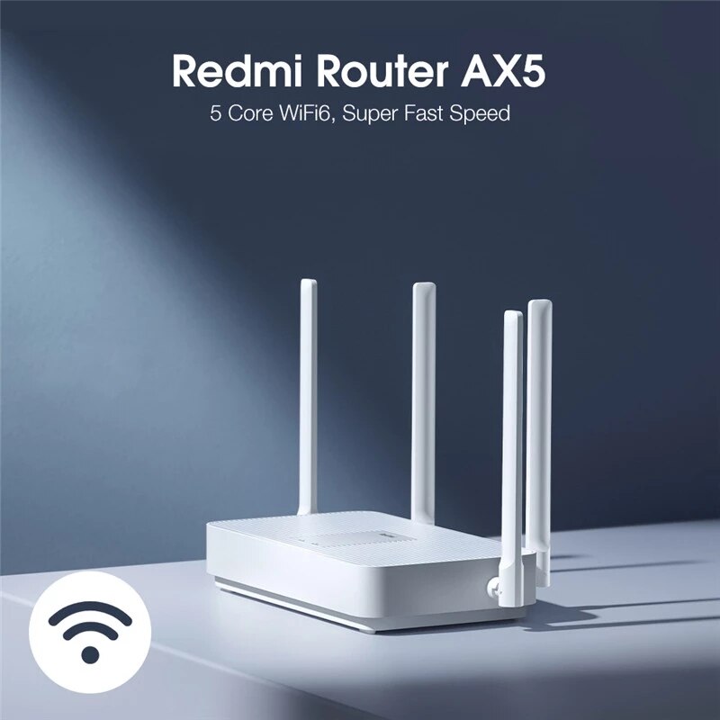 Xiaomi Redmi Router AX5 Wifi 6 Mesh Gigabit 2.4G/5.0GHz Dual-Band Wireless Router Wifi Repeater 4High Gain Antennas AX5 WIFi
