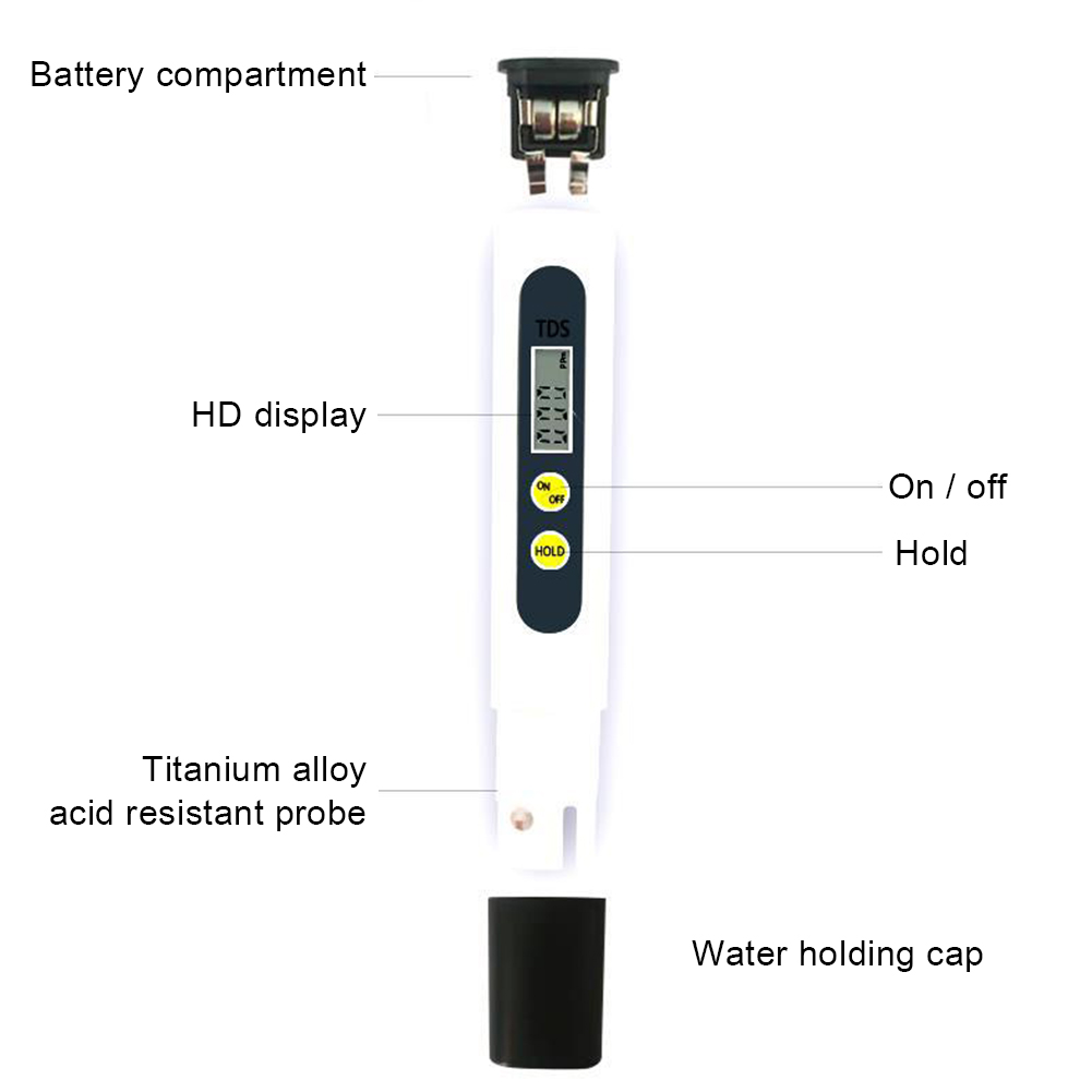 0-9990 ppm Measurement Multifunctional Water Purity TDS Digital Water Tester Pen Check Temperature for Pool Meter Tools