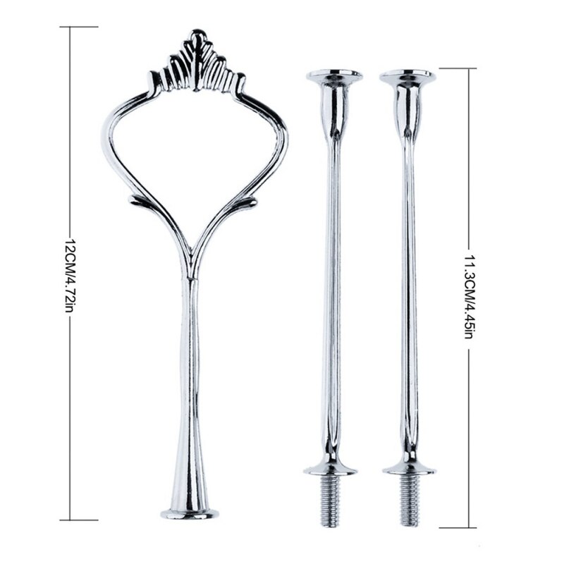 3 Tier Cake Plate Stand Handvat Crown Fitting Metalen Wedding Party Voor Bruiloft Verjaardag Party Afternoon Tea00. A01