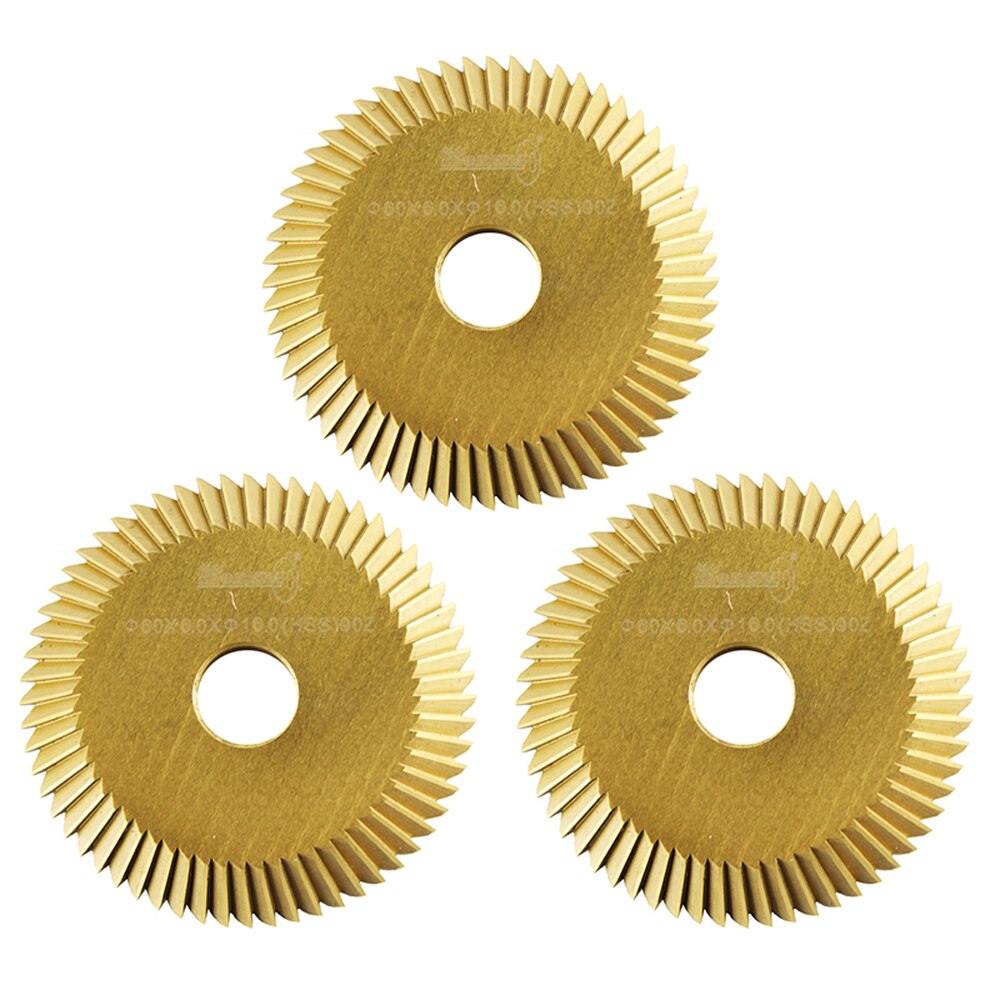 HSS 60*6*16mm 90T Key Cutting Machine Blade For Duplication Key Machine Milling Cutter Key Cutting Blade Locksmith Tool: 3pcs