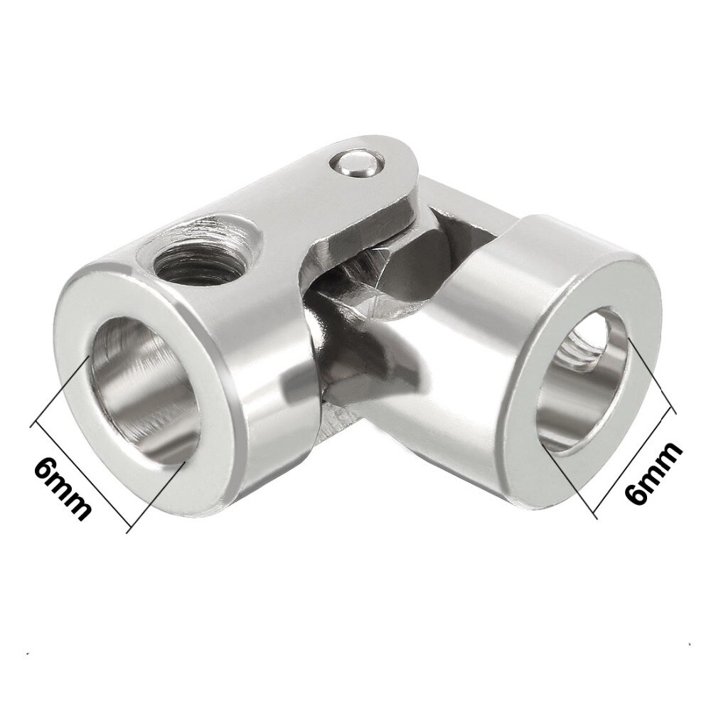 Uxcell Draaibare Kruiskoppeling 4-6mm Boring Rvs Stuuras U Gezamenlijke Koppeling Koppeling Connector 23 x 11mm