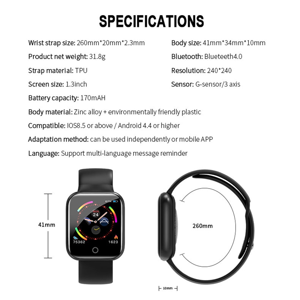Smart armband puls blodtryck smart klocka sportarmband klocka pulstryck sovmonitor armband