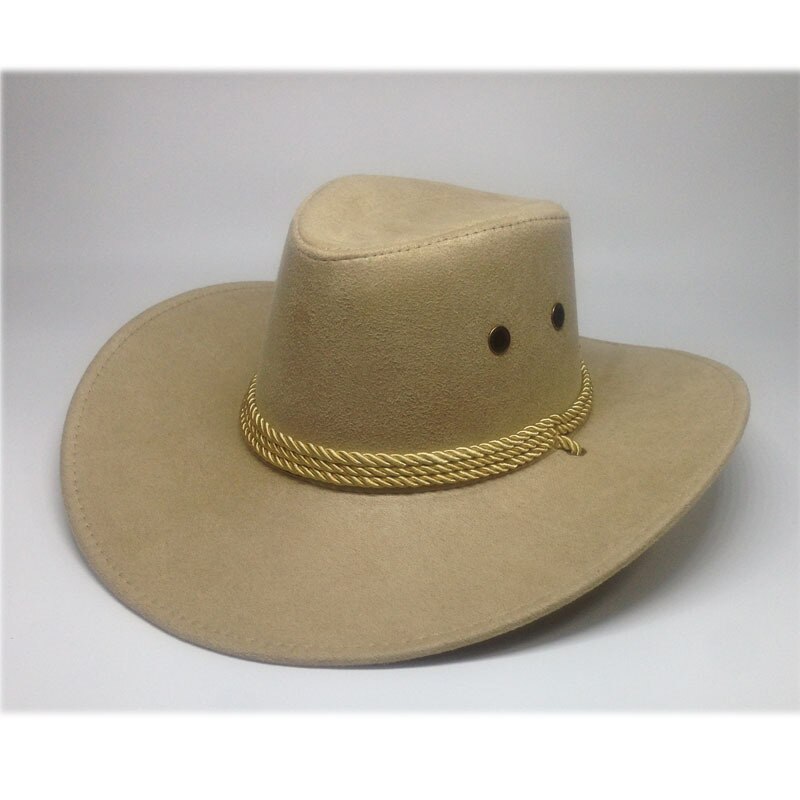 Chapeau de Cowboy ouest américain daim chapeau de soleil en plein air chapeaux d'équitation en plein air pour hommes et femmes chapeau de Cowboy de couleur unie: 11