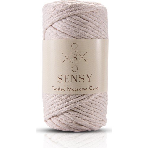 Sensy Premium Taran Macrame Touw 3-As Set Groen-Ecru-Bittere Koffie