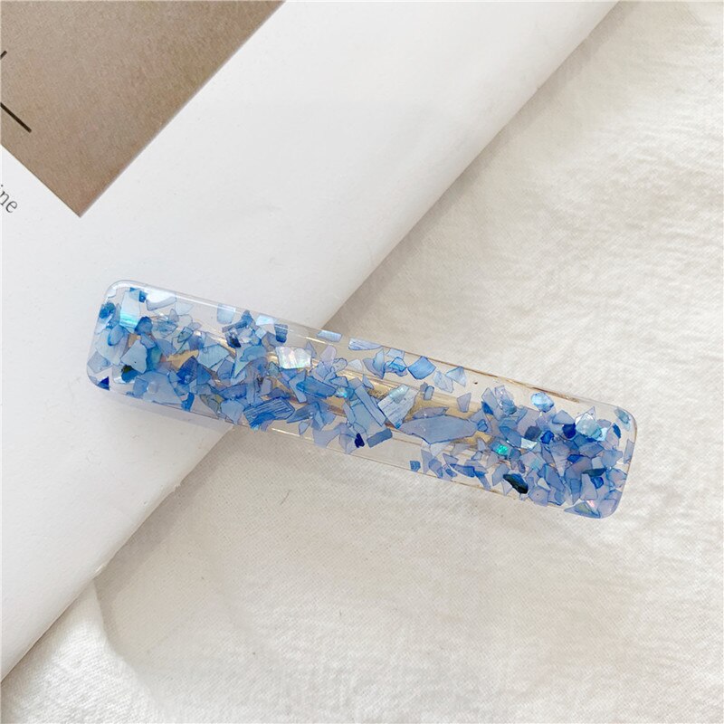 Woman's Crystal Hair Rectangular Hairpin Acrylic Pin Metal Alloy Hairband Moon Circle Hairpin Girl Holder Accessories: 14