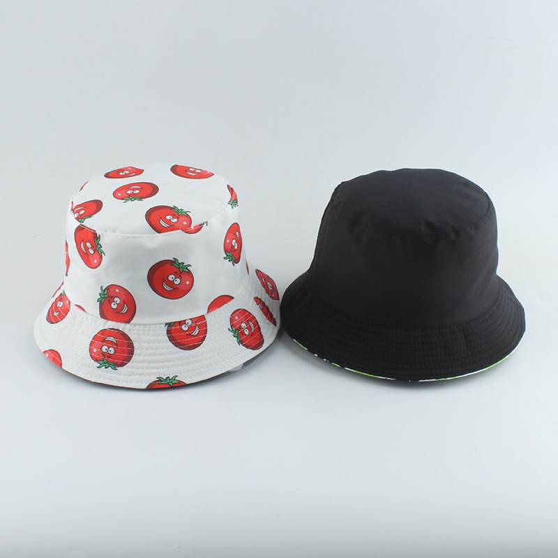 Chapeau Bob réversible avec imprimé de dessin animé pour hommes et femmes, casquette de pêcheur, à la