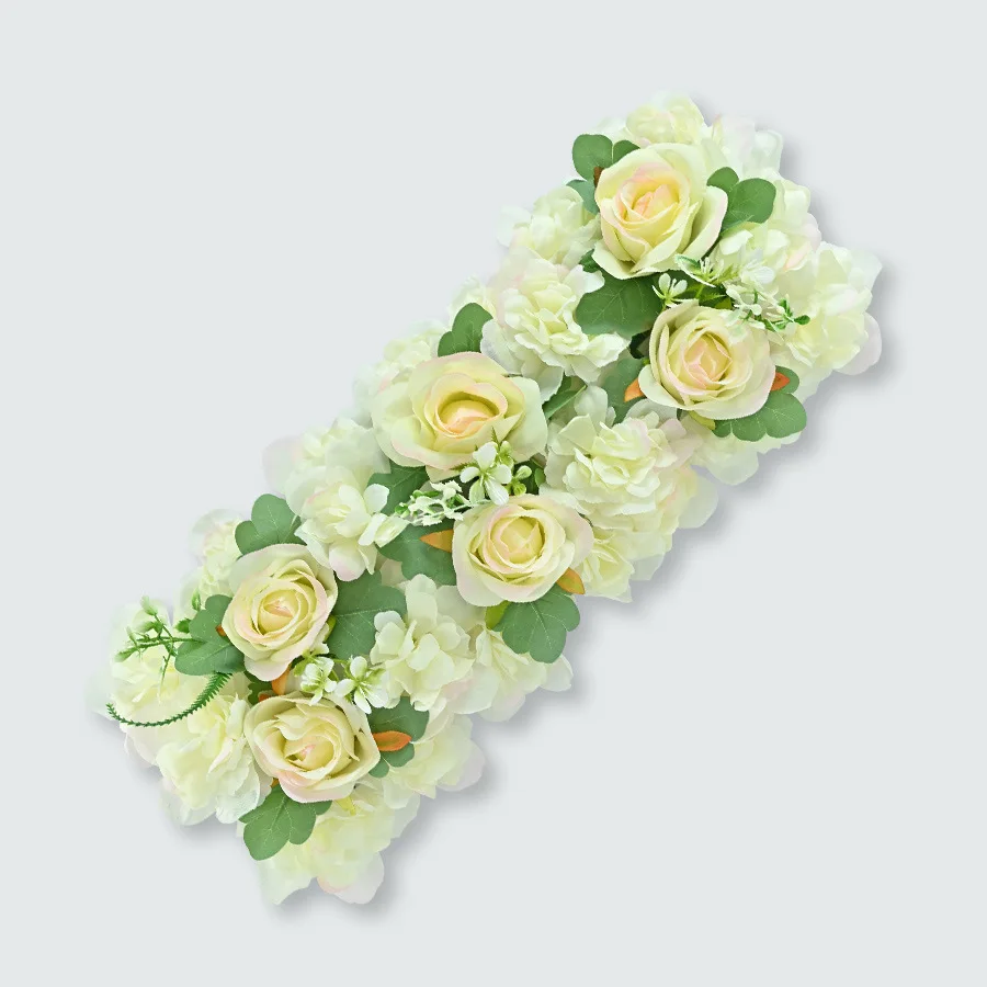 54X23Cm Kunstmatige Roos Streep Bloemstuk Bos Serie Decoratie Bruiloft Scène Scène Kunstmatige Roos Arrangement: Bruin