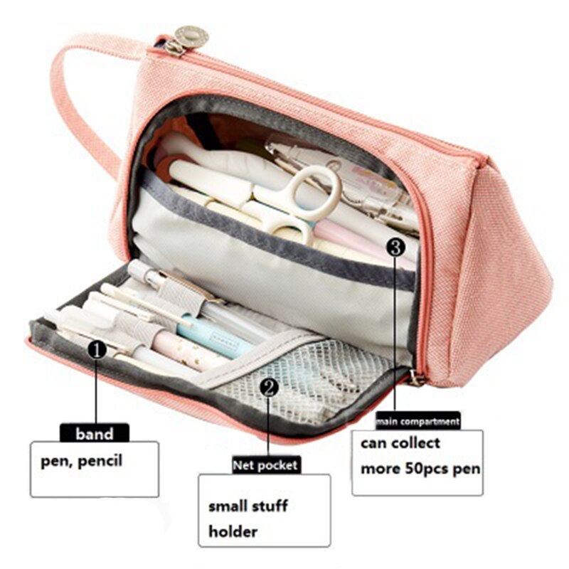 Pencil bag Cosmetic bag stationery Multifunction High capacity Storage Candy colors Cotton and Korean version Simple Storage