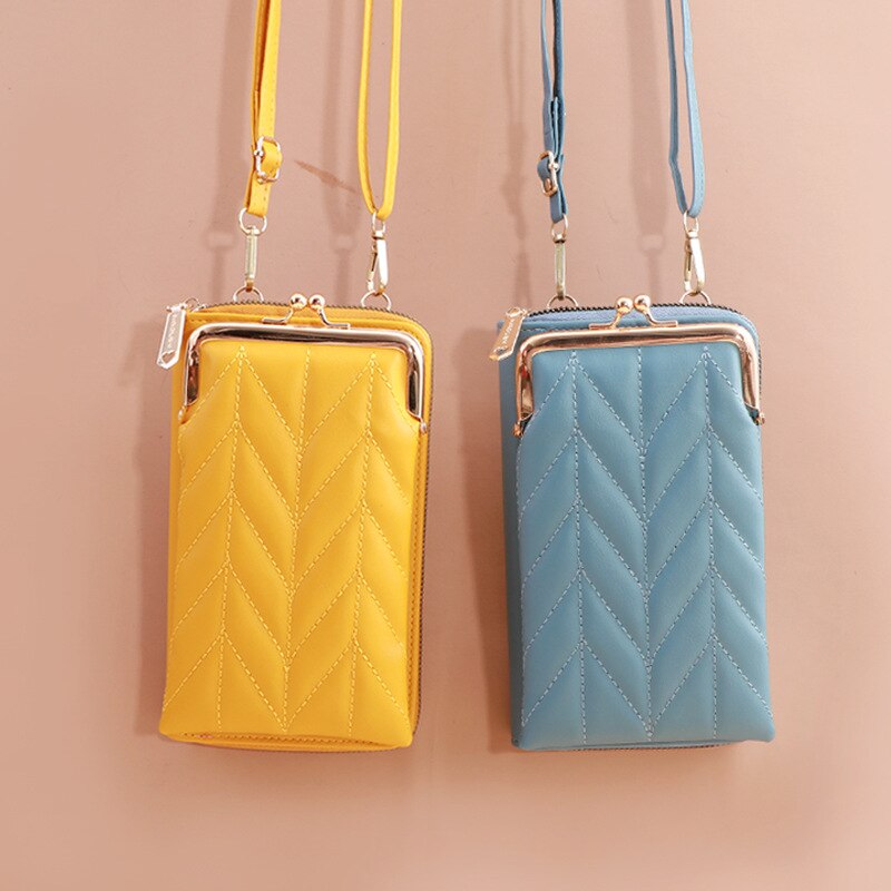 Clip Phone Pocket Shoulder Bag for Women Soft Pu Leather Female Small Crossbody Bags Ladies Messenger Purse Handbag