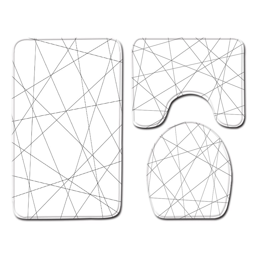 Moderne lijn toilet vloermat 3-- delig badkamer 3- -delig tapijt deurmat badmat badmat badmat: Pj19825-a016