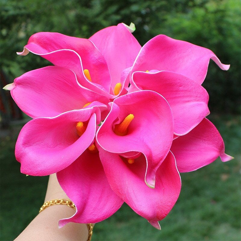 10Pcs Calla Lily Wedding Bouquet Latex Calla Lily Home Flower Arrangement Wedding Home Furnishing Decoration