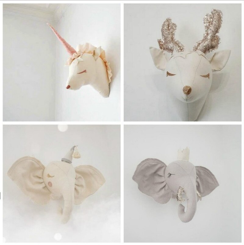 INS nordique éléphant Elk licorne bébé à la main bébé oreiller bébé lit pare-chocs berceau infantile chambre décor photographie accessoires