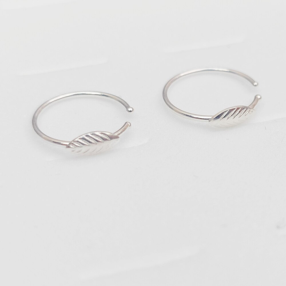 20pcs/lot 925 Sterling Silver Nose Ring 22 G leaf shape piercing nose hoop body jewelry