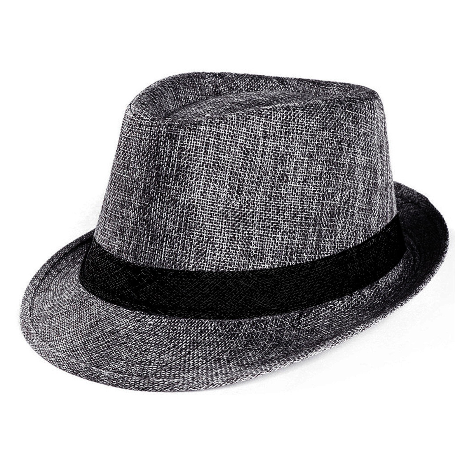 Classic Straw Sunhat For Men Fishing Beach Vacation Sun Protection Hats Wide Sides Vintage Breathable Caps Adult: gray