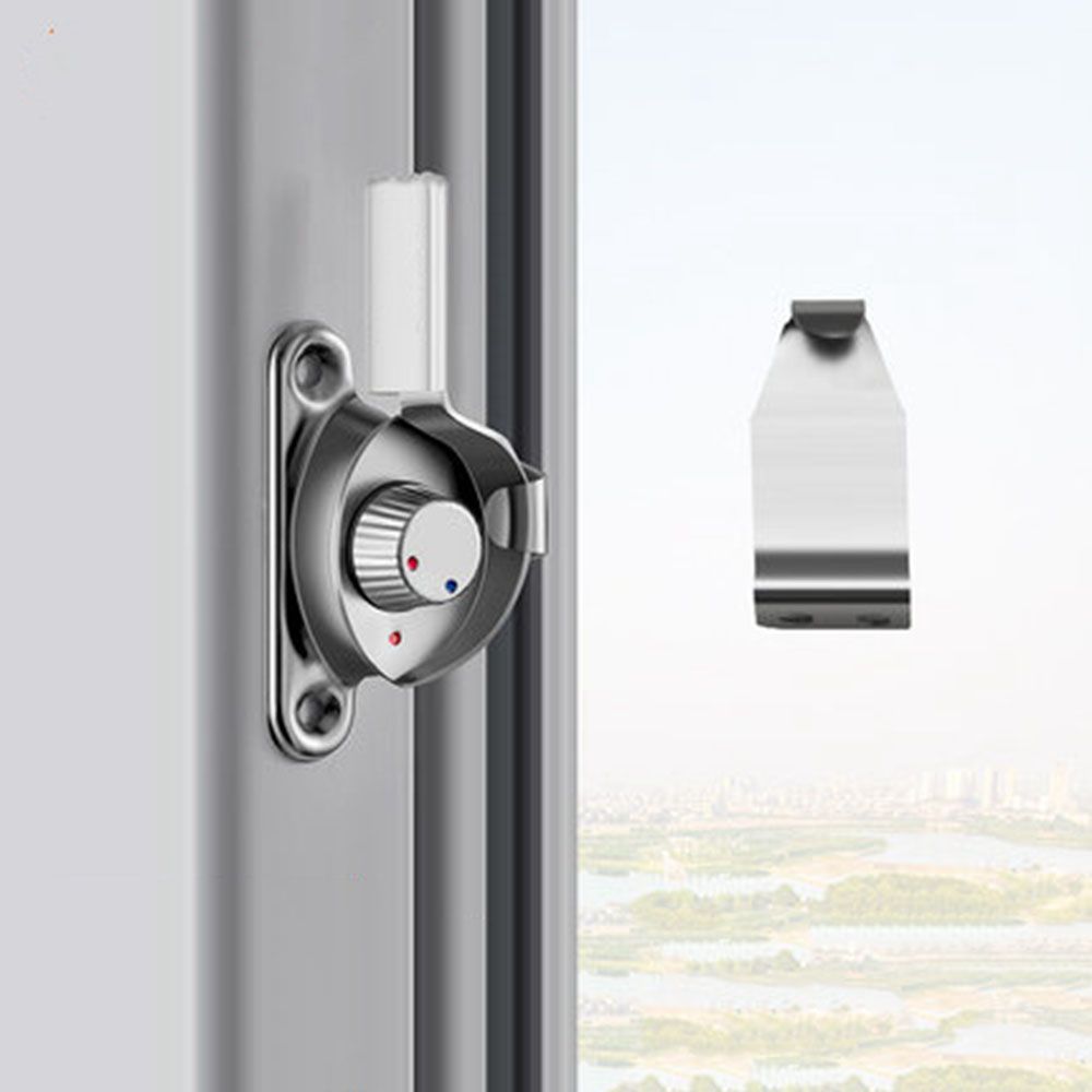 Stainless Steel Sliding Door Window Lock Buckle Double-sided Crescent Safety Lock Door Window Hardware Accessories