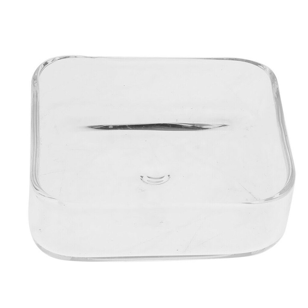 Un Color pecera acrílico de gambas para comer cuenco de plato de comida contenedor alimentador bandeja de alimentación de acuario suministros de bandeja: Square