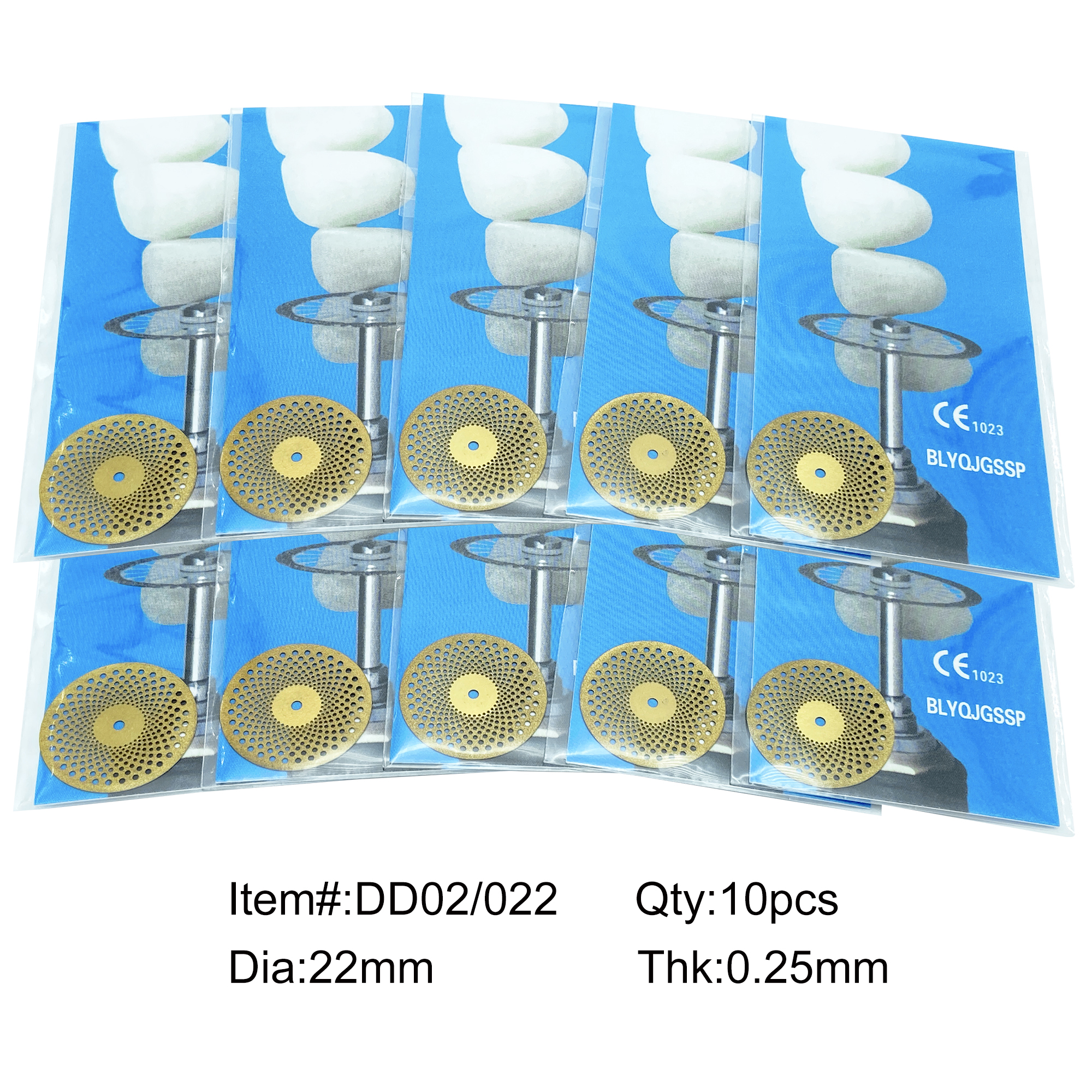 Discos de diamante para pulir laboratorio Dental WellCK, disco de recubrimiento de doble cara de 0,25mm, herramienta de corte rotativa para dentista, 10 Uds.: Verde