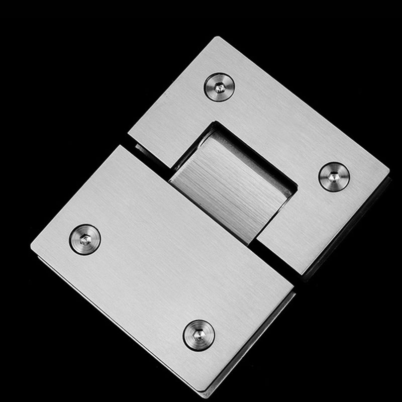 Heavy Duty 180 Degree Glass Door Hinge Clamp Wall Mounted Glass Shower Doors Hinge for 8-12mm Glass, Stainless Steel Brushed