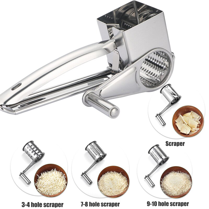 Rallador de queso de acero inoxidable, manivela manual, cuchillas giratorias, picador de verduras, cocina,: style 11