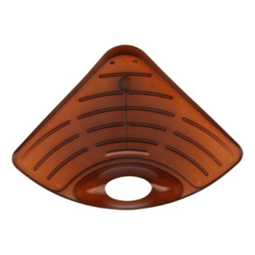 1PCS Kitchen Sink Drain Shelf 27X19cm Household Multi-functional Storage Rack for Bathroom Sundries Organizer PP Triangle Shelf: Light Brown