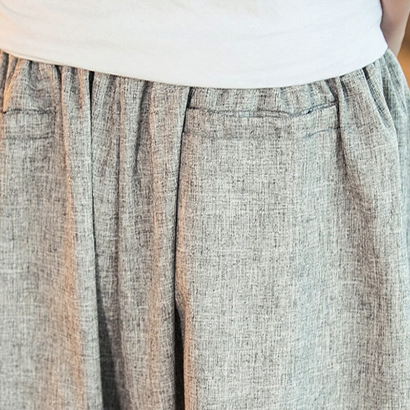 Katoen Linnen Harembroek Mens Mannelijke Zomer Casual Wild-Been Broek Losse Broek Flare Broek Maat Plus M-5XL grote Kruis Broek