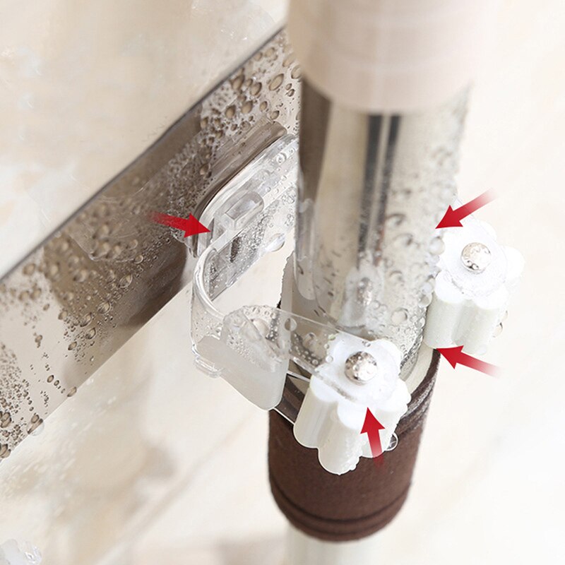 Aan de muur gemonteerde dweilorganizerhouder borstel bezemhanger opbergrek keukengereedschap muur huishoudaccessoire hangende pijphaken