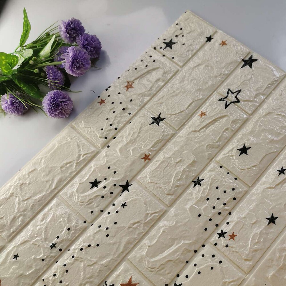 3D Wall Stickers Self-adhesive Brick Panels Living Room Decoration Bedroom Decor Waterproof Wallpaper Kitchen TV Backdrop Home