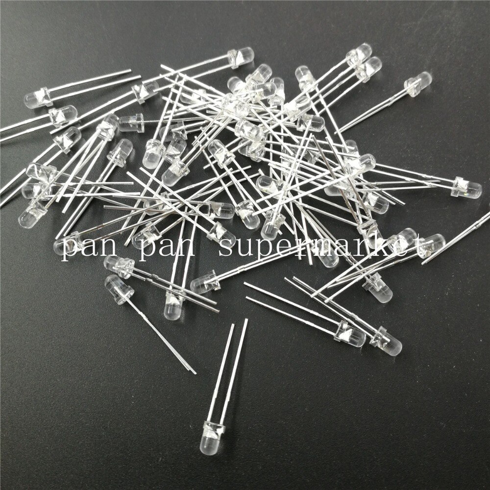 100 pcs 5mm Ultraviolet 395nm 400nm UV LED Diode Light Emitting Lamp 5mm UVLED (Ultra Violet Paars 5mm Ronde Water Clear Lens)