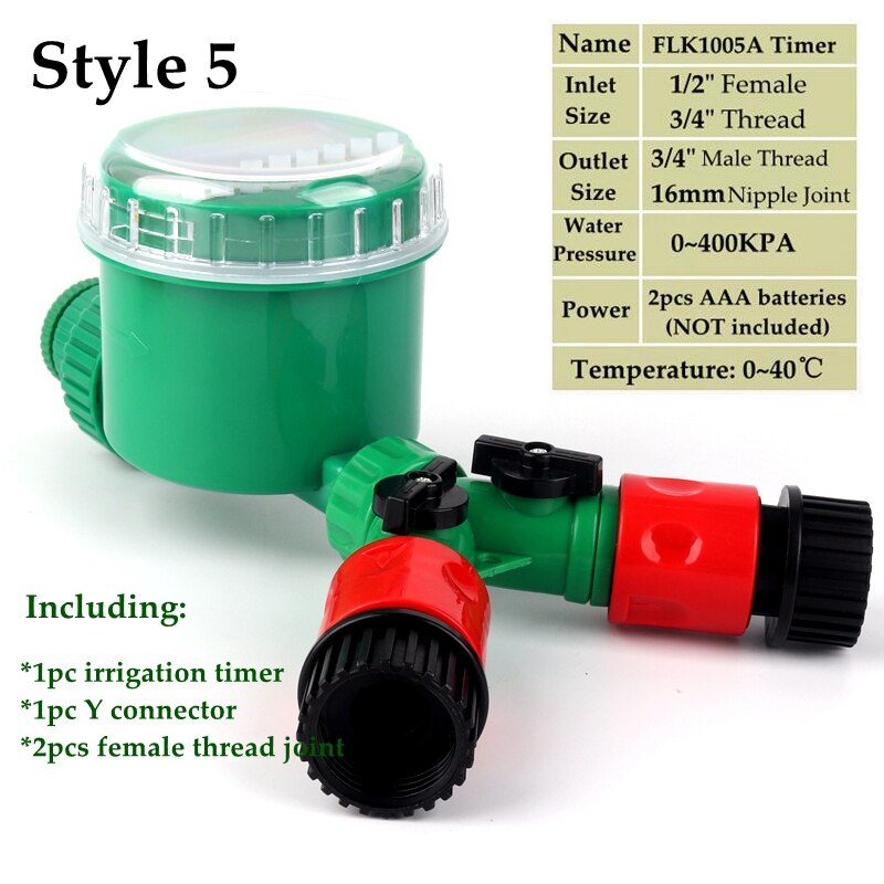 1 zestaw wyświetlacz LCD zegar podlewania nawadniania nawadnianie ogrodu system sterownik czasowy czasowy wyłącznik przepływu wody z w stylu Y szybkie złącza