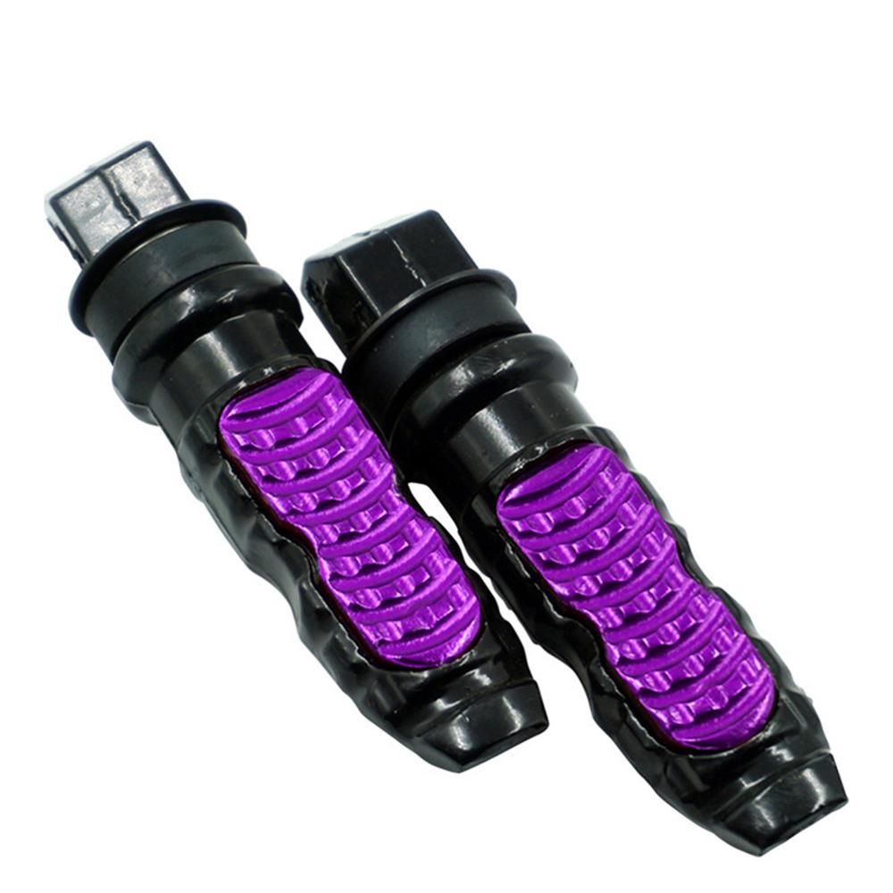 Reposapiés Universal de aluminio para motocicleta, pedales traseros para moto, modificación de Pedal, 2 unids/set por juego: Morado