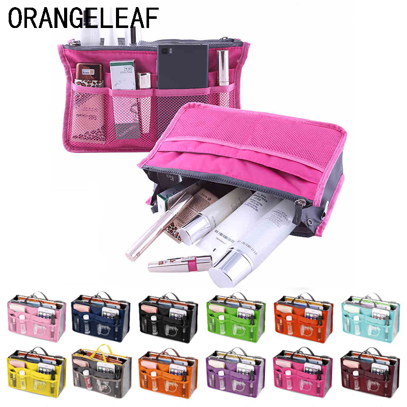 Travel Organizer Insert Bag Women Nylon Organizer Handbag Purse Large Lady Makeup Cosmetic Bag Female Wash Bag