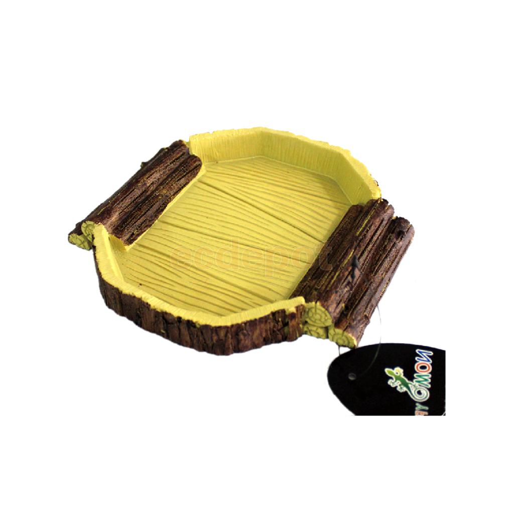 Plato de agua y comida, cuenco, bandeja, terrario, decoración para reptiles, tortugas, serpientes, 16x15x2,5 cm