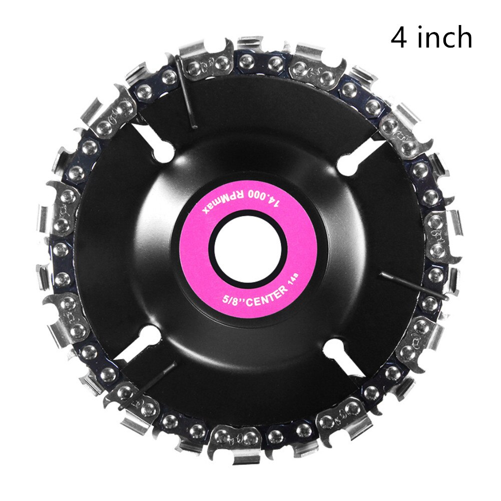Inch Houtsnijwerk Houtbewerking Ketting Grinder Zagen Disc Keten Plaat Tool Voor 125Mm/115Mm Hoek Slijpen 5 of 4 Inch: 4 inch black