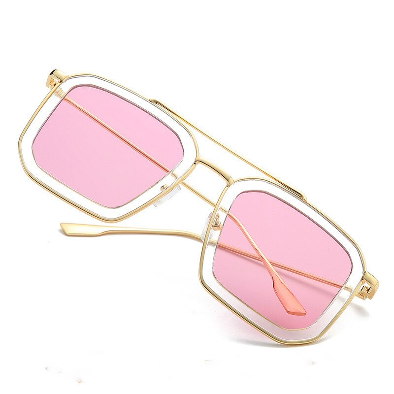 Stijl heren- en dameszonnebrillen vrouw groot montuur onregelmatige zonnebril persoonlijkheid trend straatfotografie zonnebrillen