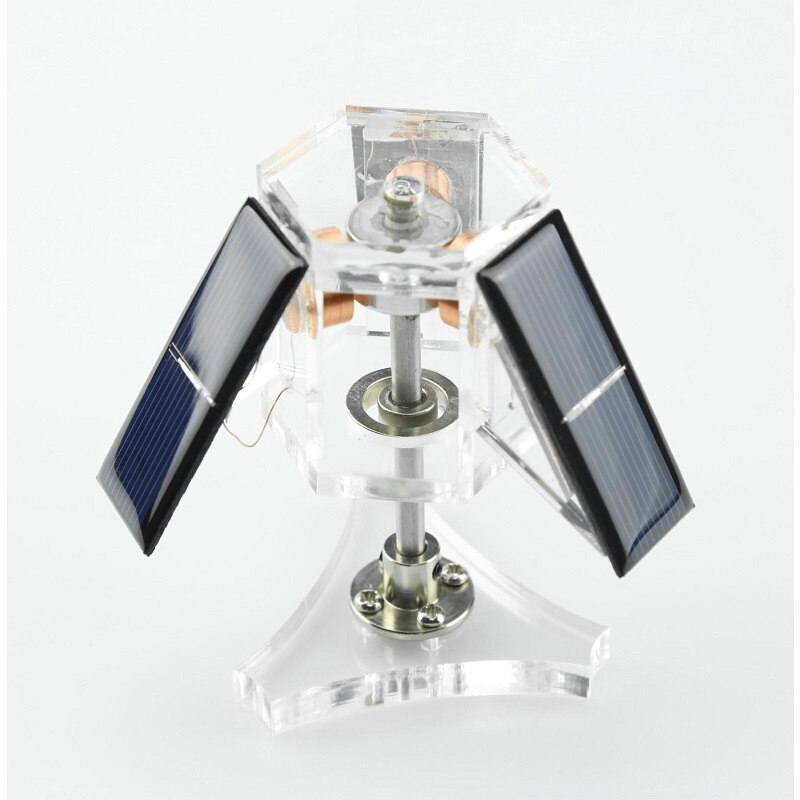 Diy magnetisk levitasjon solmotor, magnetisk suspensjonsdekorasjon, vitenskapelig: Tresidig solcelle