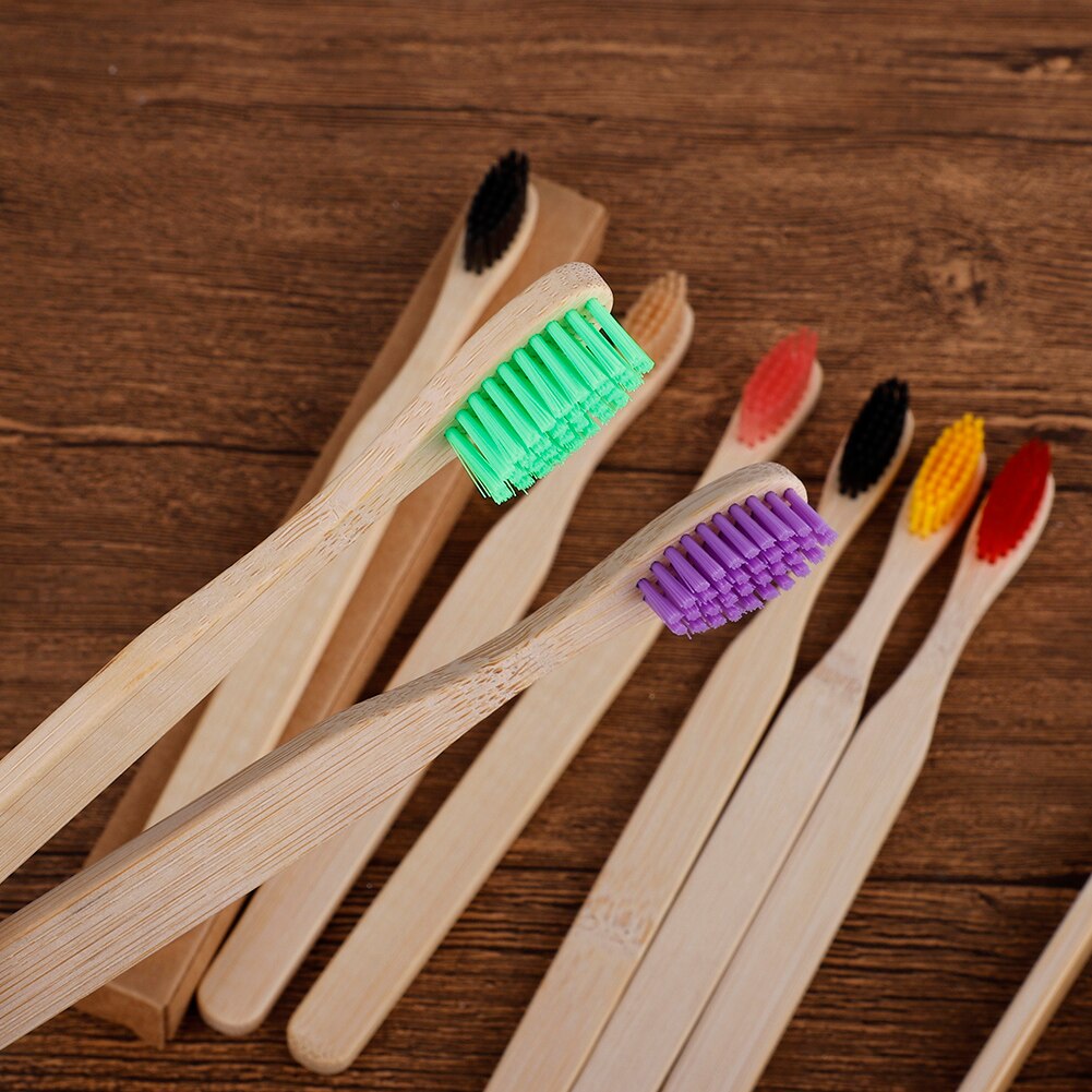 10pcs/set Eco Friendly Bamboo Toothbrush Medium Bristles Biodegradable Oral Care Adults Teeth Cleaning travel Toothbrushes