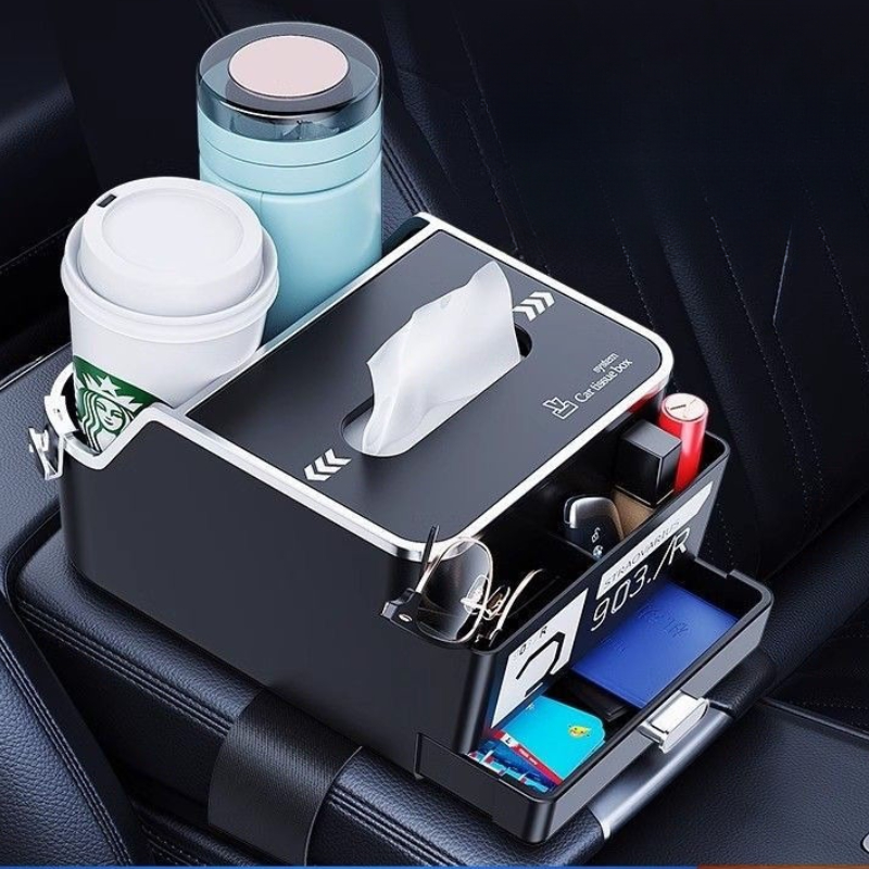 Auto Auto Tissue Box Armsteun Middenconsole Containor Lade Opbergbeker Interieur Houder Organizer Accessoires