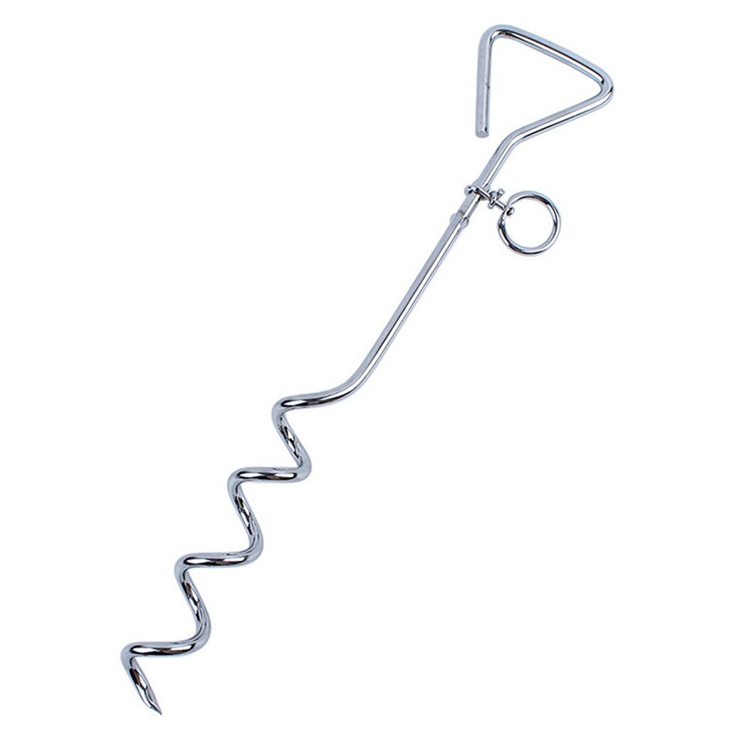 Pet Stapel Hond Hitch 16Inch Metalen Spiraal Anker Tie-Out Met Ring Kurk Schroef Dierbenodigdheden Hond huisdieren Trekkabel Vaste Stapel: Default Title
