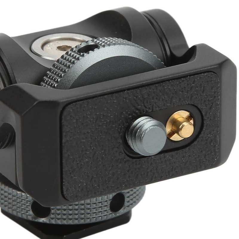 Shoe Adjustable Monitor Holder Mount Camera Pan 360 Degree Tilt 140 Degree with 1/4in Mounting Hole for Monitor