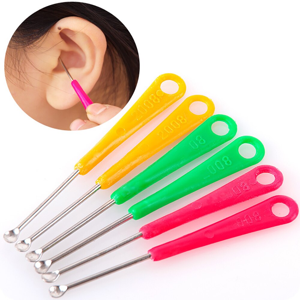 10 stk farverig mini ørestikker curette bærbar ørevoksfjerner rustfrit stål ørerenser ske ørehygiejneværktøj sundhedspleje