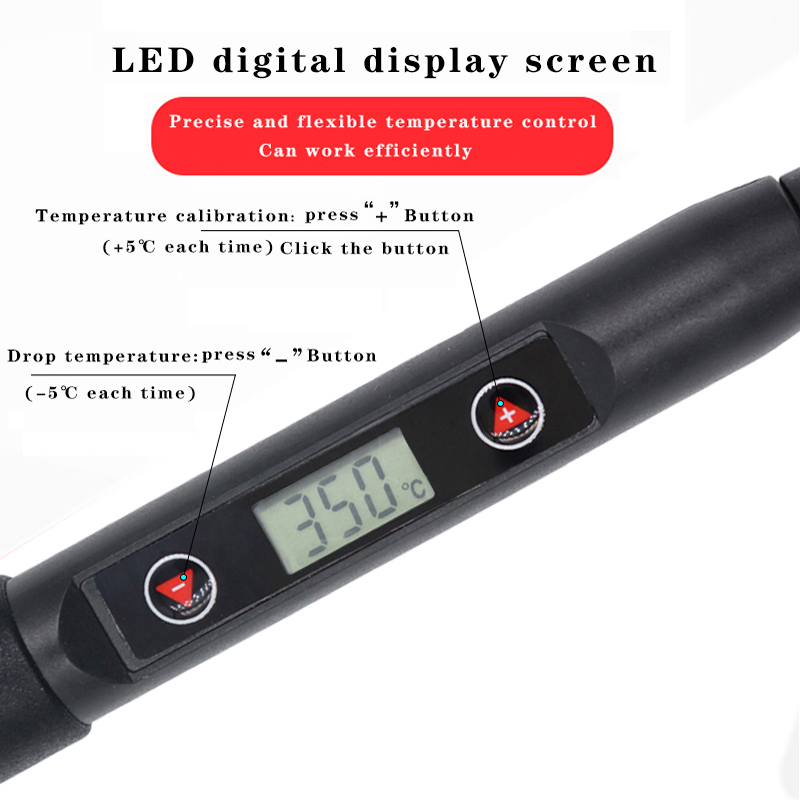 110V electric soldering iron set digital intelligent display temperature adjustable 60W rapid heating 220V welding torch