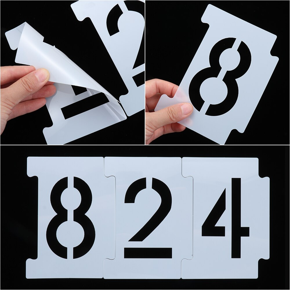 0-9 tal 26 bogstaver stencilsæt genanvendelige plastiknumre stencils 6 tommer høje tal med tape til maling af postkasseadresse