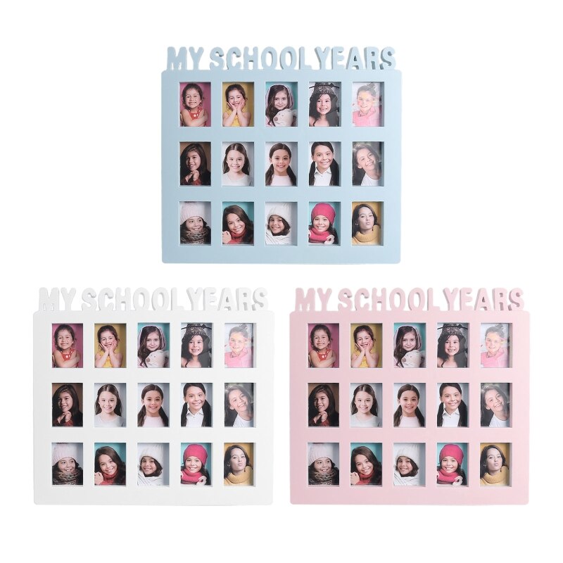 School Years Photo Moment Student Keepsake Frame Children Campus 15 Pictures Display Collage Frame Kids Memory